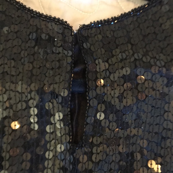 I.Magnin Sequin pure Silk Blouse - Picture 6 of 7